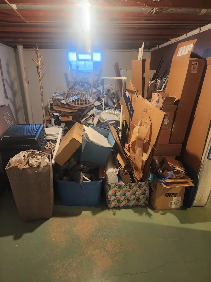 Roll-off dumpster container at job site for 6 Yard Dumpster Rental in Hatboro